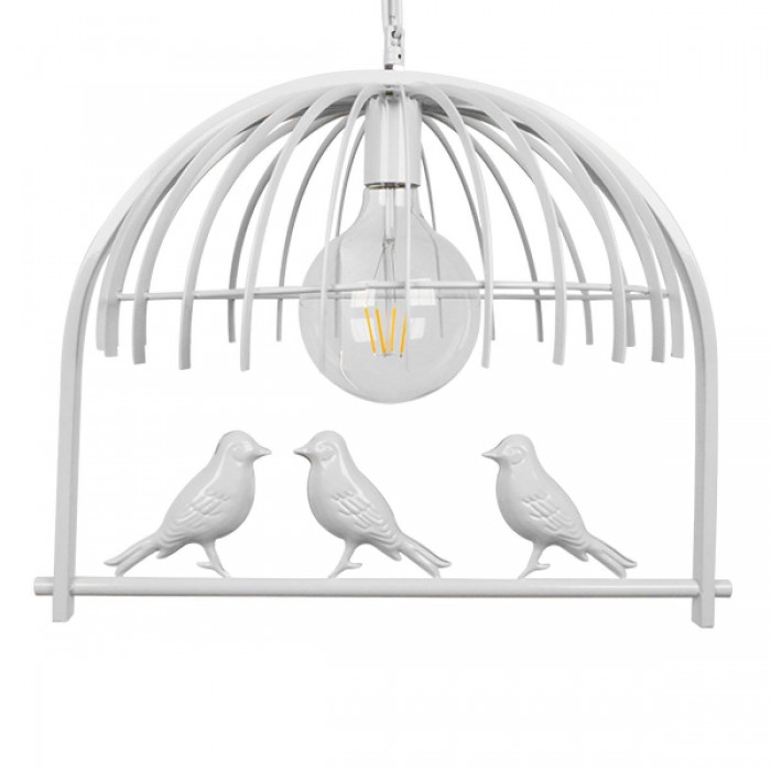 GloboStar® DAFNE 01641 Vintage Industrial Κρεμαστό Φωτιστικό Οροφής Μονόφωτο 1 x E27 Λευκό Μεταλλικό Πλέγμα Μ48.5 x Π37.5 x Y42cm GloboStar® DAFNE 01641 Vintage Industrial Κρεμαστό Φωτιστικό Οροφής Μονόφωτο 1 x E27 Λευκό Μεταλλικό Πλέγμα Μ48.5 x Π37.5 x Y42cm