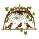 GloboStar® LIBELLULA 01642 Vintage Industrial Κρεμαστό Φωτιστικό Οροφής Μονόφωτο 1 x E27 Καφέ Σκουριά Μεταλλικό Πλέγμα Μ48.5 x Π42 x Y37.5cm
