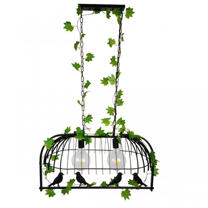 GloboStar® FACET 01643 Vintage Industrial Κρεμαστό Φωτιστικό Οροφής Δίφωτο 2 x E27 Μαύρο Μεταλλικό Πλέγμα Μ73.6 x Π37.5 x Y38cm GloboStar® FACET 01643 Vintage Industrial Κρεμαστό Φωτιστικό Οροφής Δίφωτο 2 x E27 Μαύρο Μεταλλικό Πλέγμα Μ73.6 x Π37.5 x Y38cm
