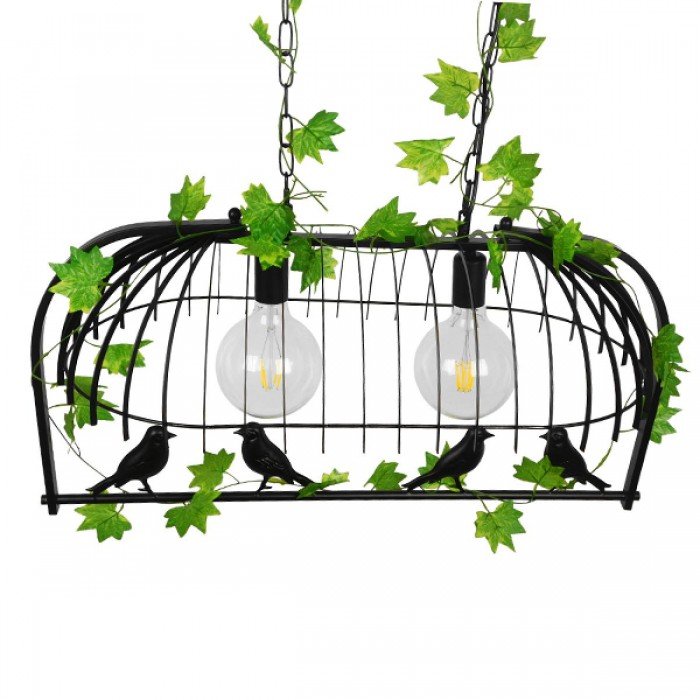 GloboStar® FACET 01643 Vintage Industrial Κρεμαστό Φωτιστικό Οροφής Δίφωτο 2 x E27 Μαύρο Μεταλλικό Πλέγμα Μ73.6 x Π37.5 x Y38cm GloboStar® FACET 01643 Vintage Industrial Κρεμαστό Φωτιστικό Οροφής Δίφωτο 2 x E27 Μαύρο Μεταλλικό Πλέγμα Μ73.6 x Π37.5 x Y38cm