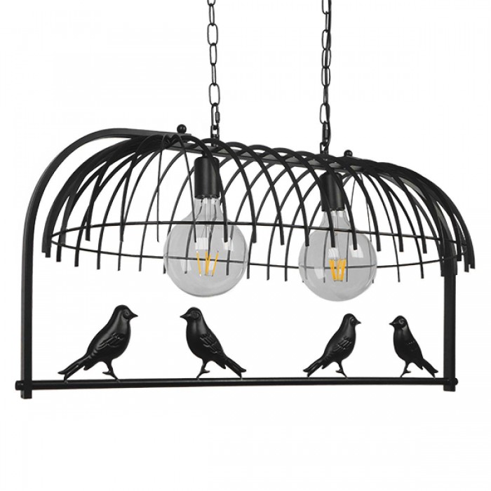 GloboStar® FACET 01643 Vintage Industrial Κρεμαστό Φωτιστικό Οροφής Δίφωτο 2 x E27 Μαύρο Μεταλλικό Πλέγμα Μ73.6 x Π37.5 x Y38cm GloboStar® FACET 01643 Vintage Industrial Κρεμαστό Φωτιστικό Οροφής Δίφωτο 2 x E27 Μαύρο Μεταλλικό Πλέγμα Μ73.6 x Π37.5 x Y38cm