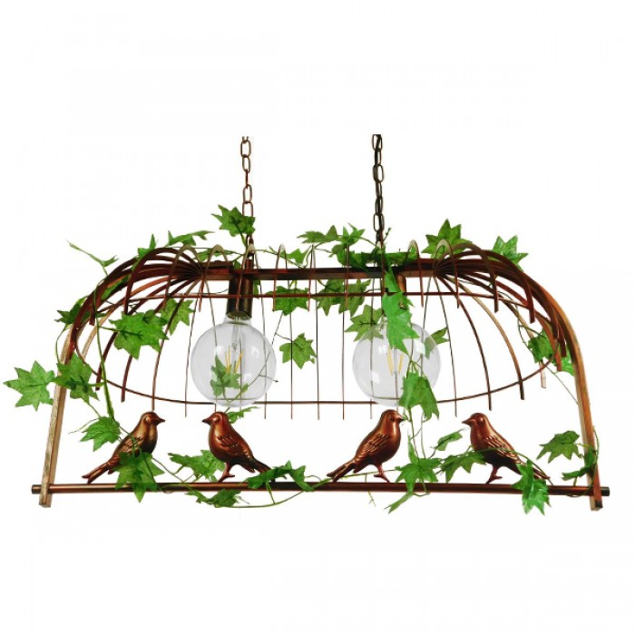 GloboStar® CABALBI 01645 Vintage Industrial Κρεμαστό Φωτιστικό Οροφής Δίφωτο 2 x E27 Καφέ Σκουριά Μεταλλικό Πλέγμα Μ73.6 x Π37.5 x Y38.5cm GloboStar® CABALBI 01645 Vintage Industrial Κρεμαστό Φωτιστικό Οροφής Δίφωτο 2 x E27 Καφέ Σκουριά Μεταλλικό Πλέγμα Μ73.6 x Π37.5 x Y38.5cm