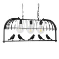 GloboStar® JUDE 01646 Vintage Industrial Κρεμαστό Φωτιστικό Οροφής Τρίφωτο 3 x E27 Μαύρο Μεταλλικό Πλέγμα Μ85.5 x Π37.5 x Y38cm