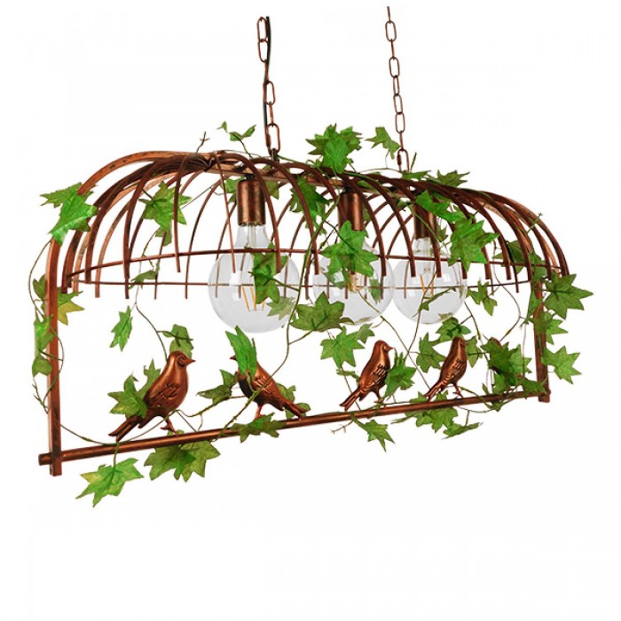 GloboStar® ARMONIA 01648 Vintage Industrial Κρεμαστό Φωτιστικό Οροφής Τρίφωτο 3 x E27 Καφέ Σκουριά Μεταλλικό Πλέγμα Μ85.5 x Π37.5 x Y38cm GloboStar® ARMONIA 01648 Vintage Industrial Κρεμαστό Φωτιστικό Οροφής Τρίφωτο 3 x E27 Καφέ Σκουριά Μεταλλικό Πλέγμα Μ85.5 x Π37.5 x Y38cm