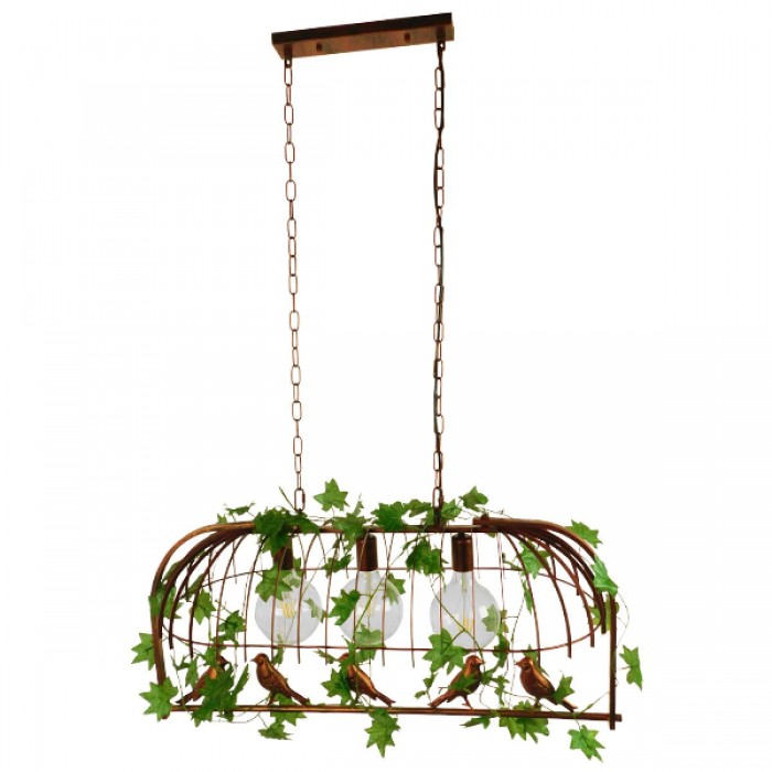 GloboStar® ARMONIA 01648 Vintage Industrial Κρεμαστό Φωτιστικό Οροφής Τρίφωτο 3 x E27 Καφέ Σκουριά Μεταλλικό Πλέγμα Μ85.5 x Π37.5 x Y38cm GloboStar® ARMONIA 01648 Vintage Industrial Κρεμαστό Φωτιστικό Οροφής Τρίφωτο 3 x E27 Καφέ Σκουριά Μεταλλικό Πλέγμα Μ85.5 x Π37.5 x Y38cm