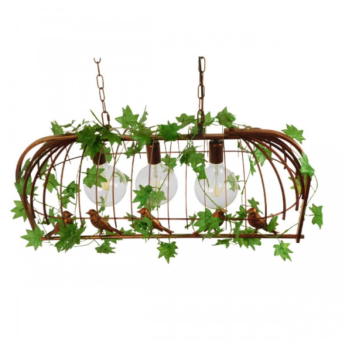 GloboStar® ARMONIA 01648 Vintage Industrial Κρεμαστό Φωτιστικό Οροφής Τρίφωτο 3 x E27 Καφέ Σκουριά Μεταλλικό Πλέγμα Μ85.5 x Π37.5 x Y38cm GloboStar® ARMONIA 01648 Vintage Industrial Κρεμαστό Φωτιστικό Οροφής Τρίφωτο 3 x E27 Καφέ Σκουριά Μεταλλικό Πλέγμα Μ85.5 x Π37.5 x Y38cm