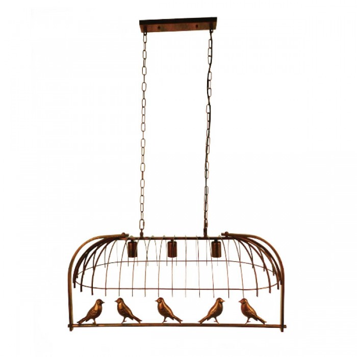 GloboStar® ARMONIA 01648 Vintage Industrial Κρεμαστό Φωτιστικό Οροφής Τρίφωτο 3 x E27 Καφέ Σκουριά Μεταλλικό Πλέγμα Μ85.5 x Π37.5 x Y38cm GloboStar® ARMONIA 01648 Vintage Industrial Κρεμαστό Φωτιστικό Οροφής Τρίφωτο 3 x E27 Καφέ Σκουριά Μεταλλικό Πλέγμα Μ85.5 x Π37.5 x Y38cm