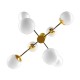 GloboStar® STARDUST 01649 Vintage Industrial Φωτιστικό Οροφής Πολύφωτο Μαύρο - Χρυσό Μεταλλικό Πολυέλαιος με Γυάλινες Μπάλες Λευκό Ματ Φ75 x Y100cm