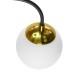 GloboStar® STARDUST 01649 Vintage Industrial Φωτιστικό Οροφής Πολύφωτο Μαύρο - Χρυσό Μεταλλικό Πολυέλαιος με Γυάλινες Μπάλες Λευκό Ματ Φ75 x Y100cm