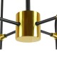GloboStar® STARDUST 01649 Vintage Industrial Φωτιστικό Οροφής Πολύφωτο Μαύρο - Χρυσό Μεταλλικό Πολυέλαιος με Γυάλινες Μπάλες Λευκό Ματ Φ75 x Y100cm