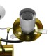 GloboStar® STARDUST 01649 Vintage Industrial Φωτιστικό Οροφής Πολύφωτο Μαύρο - Χρυσό Μεταλλικό Πολυέλαιος με Γυάλινες Μπάλες Λευκό Ματ Φ75 x Y100cm