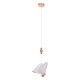 GloboStar® BUTTERFLY 01650 Μοντέρνο Κρεμαστό Φωτιστικό Οροφής Μονόφωτο με Ακρυλικό Plexiglass Ροζ Χρυσό Μεταλλικό CREE LED 10W 800lm 360° AC 85-265V Θερμό Λευκό 2700K Μ20 x Π17 x Y24cm