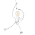 GloboStar® LITTLE MAN 01651 Μοντέρνο Κρεμαστό Φωτιστικό Οροφής Μονόφωτο 1 x E27 Λευκό Μεταλλικό Φ20 x Υ40cm