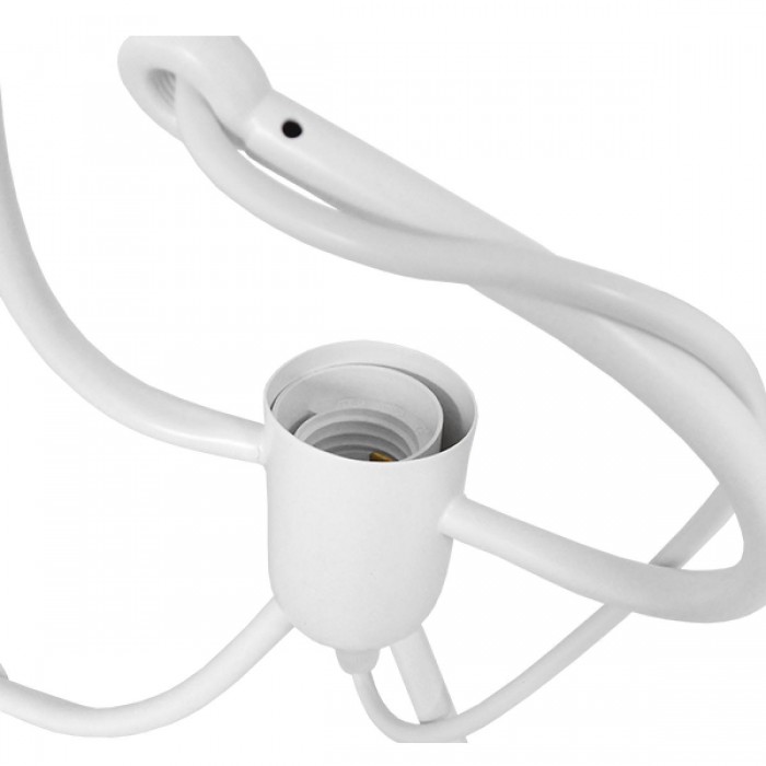 GloboStar® LITTLE MAN 01651 Μοντέρνο Κρεμαστό Φωτιστικό Οροφής Μονόφωτο 1 x E27 Λευκό Μεταλλικό Φ20 x Υ40cm