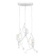 GloboStar® LITTLE MAN 01654 SET Μοντέρνο Κρεμαστό Φωτιστικό Οροφής Τρίφωτο 3 x E27 Λευκό Μεταλλικό Φ45 x Υ40cm