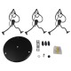 GloboStar® LITTLE MAN 01655 SET Μοντέρνο Κρεμαστό Φωτιστικό Οροφής Τρίφωτο 3 x E27 Μαύρο Μεταλλικό Φ45 x Υ40cm