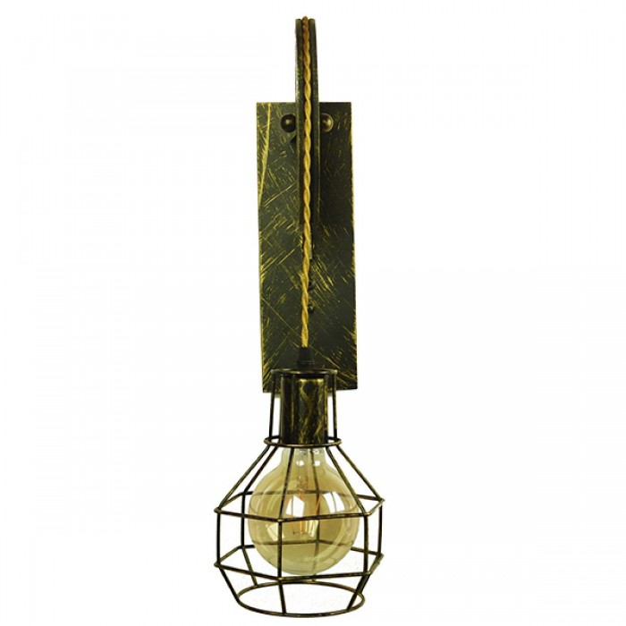 GloboStar® FORME 01659 Vintage Industrial Φωτιστικό Τοίχου Απλίκα Μονόφωτο Μπρούτζινο Ξύλινο Μεταλλικό Πλέγμα Φ15 x Y70cm GloboStar® FORME 01659 Vintage Industrial Φωτιστικό Τοίχου Απλίκα Μονόφωτο Μπρούτζινο Ξύλινο Μεταλλικό Πλέγμα Φ15 x Y70cm