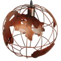 GloboStar® EARTH 01662 Vintage Industrial Κρεμαστό Φωτιστικό Οροφής Μονόφωτο 1 x E27 Καφέ Σκουριά Μεταλλικό Πλέγμα Φ30 x Υ30cm