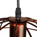 GloboStar® EARTH 01662 Vintage Industrial Κρεμαστό Φωτιστικό Οροφής Μονόφωτο 1 x E27 Καφέ Σκουριά Μεταλλικό Πλέγμα Φ30 x Υ30cm