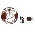 GloboStar® EARTH 01662 Vintage Industrial Κρεμαστό Φωτιστικό Οροφής Μονόφωτο 1 x E27 Καφέ Σκουριά Μεταλλικό Πλέγμα Φ30 x Υ30cm