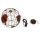 GloboStar® EARTH 01662 Vintage Industrial Κρεμαστό Φωτιστικό Οροφής Μονόφωτο 1 x E27 Καφέ Σκουριά Μεταλλικό Πλέγμα Φ30 x Υ30cm