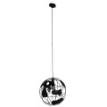 GloboStar® EARTH 01663 Vintage Industrial Κρεμαστό Φωτιστικό Οροφής Μονόφωτο 1 x E27 Μαύρο Μεταλλικό Πλέγμα Φ40 x Υ40cm