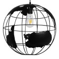 GloboStar® EARTH 01663 Vintage Industrial Κρεμαστό Φωτιστικό Οροφής Μονόφωτο 1 x E27 Μαύρο Μεταλλικό Πλέγμα Φ40 x Υ40cm