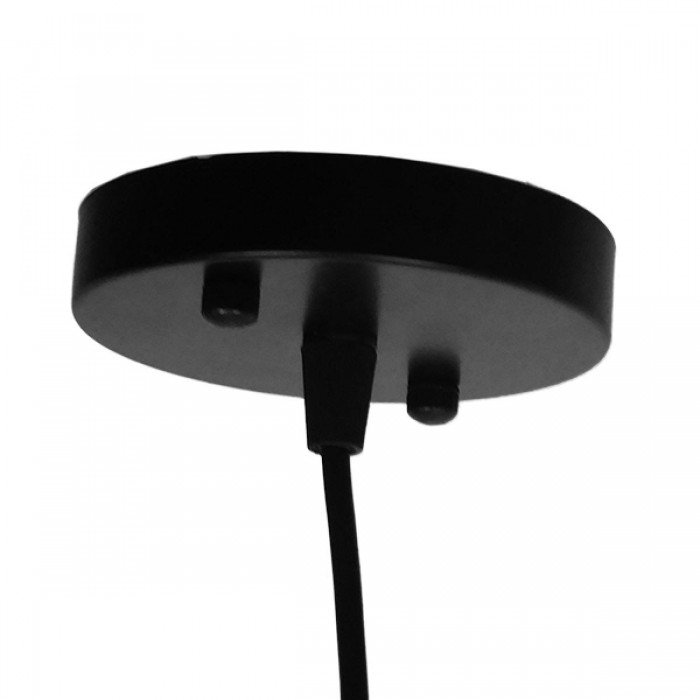 GloboStar® EARTH 01663 Vintage Industrial Κρεμαστό Φωτιστικό Οροφής Μονόφωτο 1 x E27 Μαύρο Μεταλλικό Πλέγμα Φ40 x Υ40cm