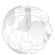 GloboStar® EARTH 01664 Vintage Industrial Κρεμαστό Φωτιστικό Οροφής Μονόφωτο 1 x E27 Λευκό Μεταλλικό Πλέγμα Φ40 x Υ40cm