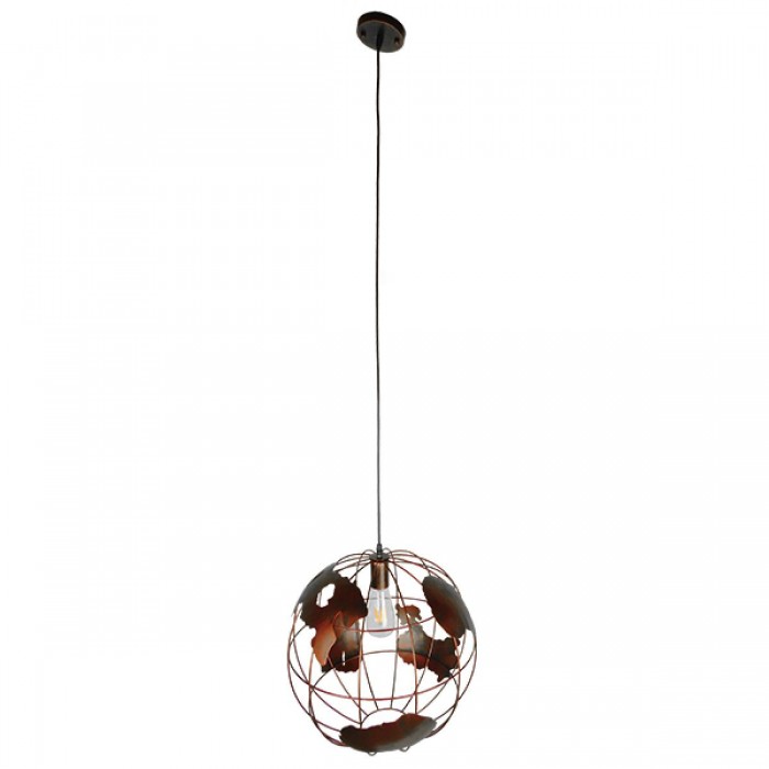 GloboStar® EARTH 01665 Vintage Industrial Κρεμαστό Φωτιστικό Οροφής Μονόφωτο 1 x E27 Καφέ Σκουριά Μεταλλικό Πλέγμα Φ40 x Υ40cm GloboStar® EARTH 01665 Vintage Industrial Κρεμαστό Φωτιστικό Οροφής Μονόφωτο 1 x E27 Καφέ Σκουριά Μεταλλικό Πλέγμα Φ40 x Υ40cm