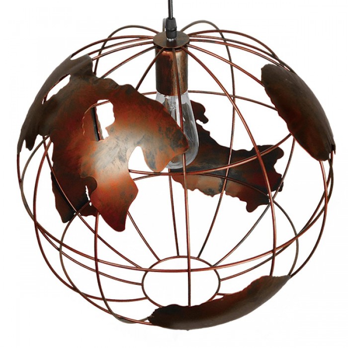 GloboStar® EARTH 01665 Vintage Industrial Κρεμαστό Φωτιστικό Οροφής Μονόφωτο 1 x E27 Καφέ Σκουριά Μεταλλικό Πλέγμα Φ40 x Υ40cm GloboStar® EARTH 01665 Vintage Industrial Κρεμαστό Φωτιστικό Οροφής Μονόφωτο 1 x E27 Καφέ Σκουριά Μεταλλικό Πλέγμα Φ40 x Υ40cm