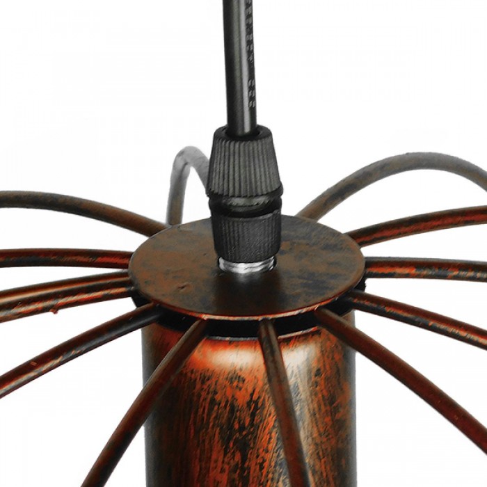 GloboStar® EARTH 01665 Vintage Industrial Κρεμαστό Φωτιστικό Οροφής Μονόφωτο 1 x E27 Καφέ Σκουριά Μεταλλικό Πλέγμα Φ40 x Υ40cm GloboStar® EARTH 01665 Vintage Industrial Κρεμαστό Φωτιστικό Οροφής Μονόφωτο 1 x E27 Καφέ Σκουριά Μεταλλικό Πλέγμα Φ40 x Υ40cm