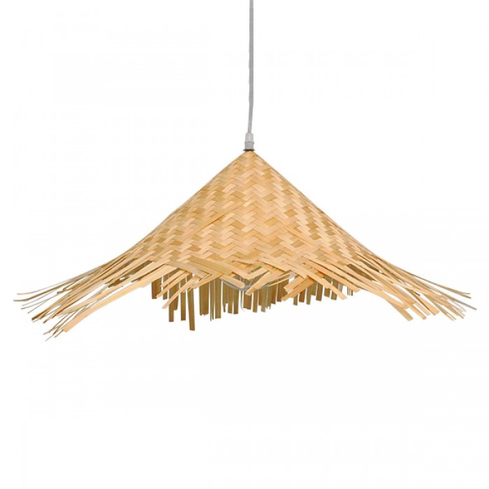 GloboStar® RICEHAT 01666 Vintage Κρεμαστό Φωτιστικό Οροφής Μονόφωτο 1 x E27 Μπέζ Ξύλινο Ψάθινο Μπαμπού Φ70 x Υ25cm GloboStar® RICEHAT 01666 Vintage Κρεμαστό Φωτιστικό Οροφής Μονόφωτο 1 x E27 Μπέζ Ξύλινο Ψάθινο Μπαμπού Φ70 x Υ25cm