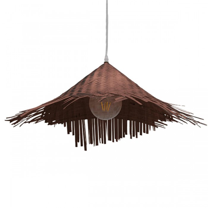 GloboStar® RICEHAT 01667 Vintage Κρεμαστό Φωτιστικό Οροφής Μονόφωτο 1 x E27 Καφέ Σκούρο Ξύλινο Ψάθινο Μπαμπού Φ70 x Υ25cm GloboStar® RICEHAT 01667 Vintage Κρεμαστό Φωτιστικό Οροφής Μονόφωτο 1 x E27 Καφέ Σκούρο Ξύλινο Ψάθινο Μπαμπού Φ70 x Υ25cm
