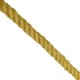 GloboStar® LENHAM 01668 Μοντέρνο Κρεμαστό Φωτιστικό Οροφής Μονόφωτο 1 x E27 με 1 Μέτρο Μπεζ Σχοινί Γυάλινο Μελί Διάφανο Φ25 x Υ25cm
