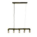 GloboStar® DUCT 01669 Vintage Industrial Κρεμαστό Φωτιστικό Οροφής Πολύφωτο 5 x E27 Μπρούτζινο Μεταλλικό Ράγα Μ92 x Π5 x Y8cm