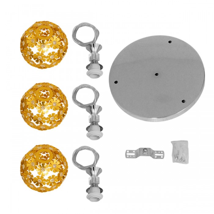 GloboStar® MARGARITA 01670 Μοντέρνο Κρεμαστό Φωτιστικό Οροφής Τρίφωτο 3 x E27 Χρυσό Μεταλλικό με Κρύσταλλα Φ50 x Υ24cm GloboStar® MARGARITA 01670 Μοντέρνο Κρεμαστό Φωτιστικό Οροφής Τρίφωτο 3 x E27 Χρυσό Μεταλλικό με Κρύσταλλα Φ50 x Υ24cm