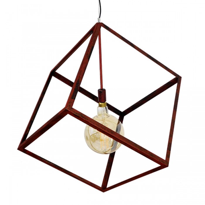 GloboStar® CUBE 01673 Μοντέρνο Κρεμαστό Φωτιστικό Οροφής Μονόφωτο 1 x E27 Καφέ Σκουριά Μεταλλικό Πλέγμα Μ70 x Π70 x Υ87cm GloboStar® CUBE 01673 Μοντέρνο Κρεμαστό Φωτιστικό Οροφής Μονόφωτο 1 x E27 Καφέ Σκουριά Μεταλλικό Πλέγμα Μ70 x Π70 x Υ87cm