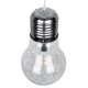 GloboStar® LAMP 01677 Μοντέρνο Κρεμαστό Φωτιστικό Οροφής Μονόφωτο 1 x E27 Ασημί Νίκελ Μεταλλικό Διάφανο Γυαλί Φ30 x Υ52cm