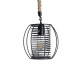 GloboStar® ORVAL 01689 Μοντέρνο Κρεμαστό Φωτιστικό Πλέγμα Μονόφωτο 1 x E27 IP20 Μαύρο Μέταλλο με Μπεζ Σχοινί - Μ20 x Π20 x Υ20cm GloboStar® ORVAL 01689 Μοντέρνο Κρεμαστό Φωτιστικό Πλέγμα Μονόφωτο 1 x E27 IP20 Μαύρο Μέταλλο με Μπεζ Σχοινί - Μ20 x Π20 x Υ20cm