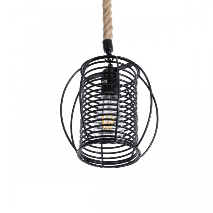 GloboStar® ORVAL 01689 Μοντέρνο Κρεμαστό Φωτιστικό Πλέγμα Μονόφωτο 1 x E27 IP20 Μαύρο Μέταλλο με Μπεζ Σχοινί - Μ20 x Π20 x Υ20cm GloboStar® ORVAL 01689 Μοντέρνο Κρεμαστό Φωτιστικό Πλέγμα Μονόφωτο 1 x E27 IP20 Μαύρο Μέταλλο με Μπεζ Σχοινί - Μ20 x Π20 x Υ20cm