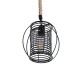 GloboStar® ORVAL 01689 Μοντέρνο Κρεμαστό Φωτιστικό Πλέγμα Μονόφωτο 1 x E27 IP20 Μαύρο Μέταλλο με Μπεζ Σχοινί - Μ20 x Π20 x Υ20cm GloboStar® ORVAL 01689 Μοντέρνο Κρεμαστό Φωτιστικό Πλέγμα Μονόφωτο 1 x E27 IP20 Μαύρο Μέταλλο με Μπεζ Σχοινί - Μ20 x Π20 x Υ20cm