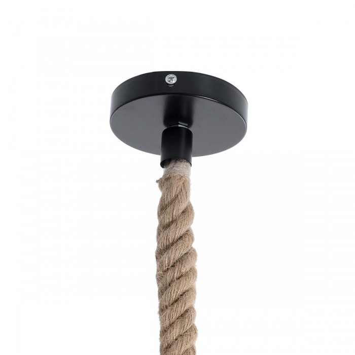 GloboStar® ORVAL 01689 Μοντέρνο Κρεμαστό Φωτιστικό Πλέγμα Μονόφωτο 1 x E27 IP20 Μαύρο Μέταλλο με Μπεζ Σχοινί - Μ20 x Π20 x Υ20cm GloboStar® ORVAL 01689 Μοντέρνο Κρεμαστό Φωτιστικό Πλέγμα Μονόφωτο 1 x E27 IP20 Μαύρο Μέταλλο με Μπεζ Σχοινί - Μ20 x Π20 x Υ20cm