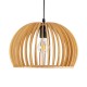 GloboStar® SCANDINAVIA 01698 Μοντέρνο Κρεμαστό Φωτιστικό Οροφής Μονόφωτο 1 x E27 Μπεζ Ξύλινο Πλέγμα Φ33 x Υ20cm