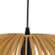 GloboStar® SCANDINAVIA 01698 Μοντέρνο Κρεμαστό Φωτιστικό Οροφής Μονόφωτο 1 x E27 Μπεζ Ξύλινο Πλέγμα Φ33 x Υ20cm