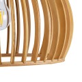 GloboStar® SCANDINAVIA 01698 Μοντέρνο Κρεμαστό Φωτιστικό Οροφής Μονόφωτο 1 x E27 Μπεζ Ξύλινο Πλέγμα Φ33 x Υ20cm