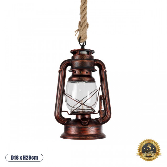 GLOBOSTAR® BARBAROSSA 01707 Vintage Κρεμαστό Φωτιστικό Οροφής με Ντουί 1 x E27 AC 220-240V IP20 - Χάλκινο, Μπεζ & Διάφανο - Μ18 x Π18 x Υ28cm GLOBOSTAR® BARBAROSSA 01707 Vintage Κρεμαστό Φωτιστικό Οροφής με Ντουί 1 x E27 AC 220-240V IP20 - Χάλκινο, Μπεζ & Διάφανο - Μ18 x Π18 x Υ28cm