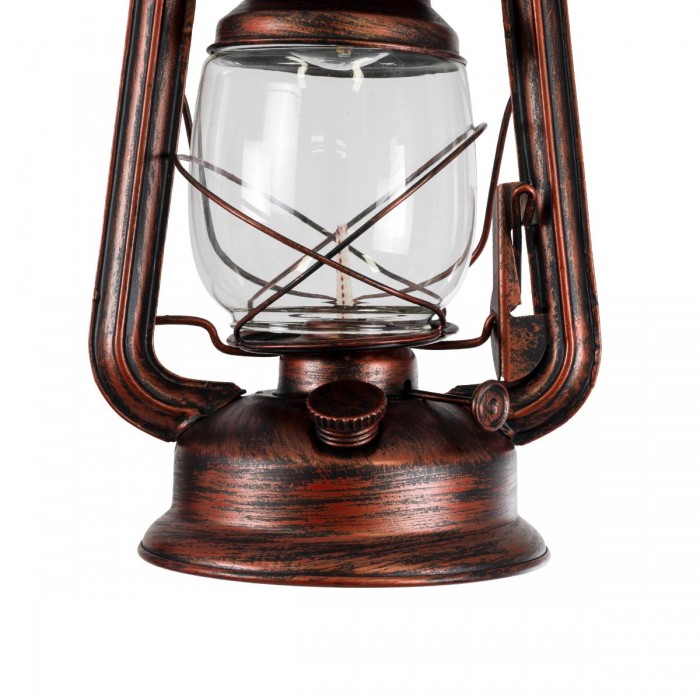 GLOBOSTAR® BARBAROSSA 01707 Vintage Κρεμαστό Φωτιστικό Οροφής με Ντουί 1 x E27 AC 220-240V IP20 - Χάλκινο, Μπεζ & Διάφανο - Μ18 x Π18 x Υ28cm