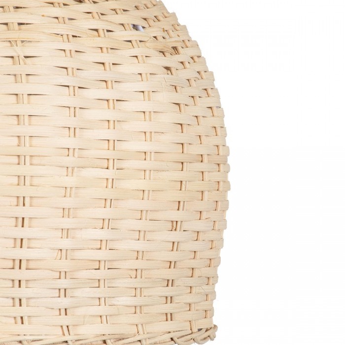 GloboStar® BERMUDA 01708 Μοντέρνο Κρεμαστό Φωτιστικό Οροφής Μονόφωτο 1 x E27 Μπεζ Μπαμπού Καμπάνα Φ31 x Υ22cm
