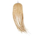 GloboStar® MANILA 01713 Μοντέρνο Κρεμαστό Φωτιστικό Οροφής Μονόφωτο 1 x E27 Μπεζ Μπαμπού Καμπάνα Φ25 x Υ60cm